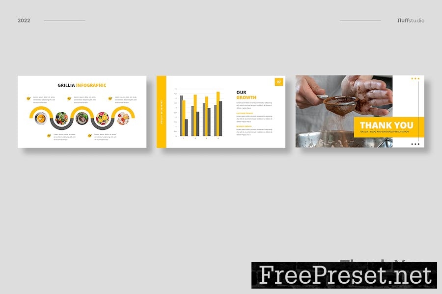 Grillia - Restaurant Powerpoint Template C3H925A