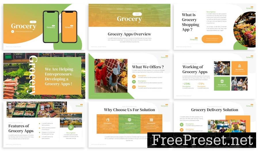 Grocery - Apps Powerpoint Template 5YHFLER