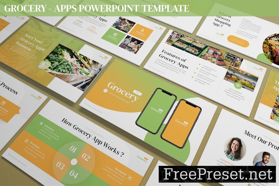 Grocery - Apps Powerpoint Template 5YHFLER