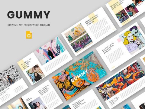 Gummy - Creative Art Google Slide Template HKMB28P