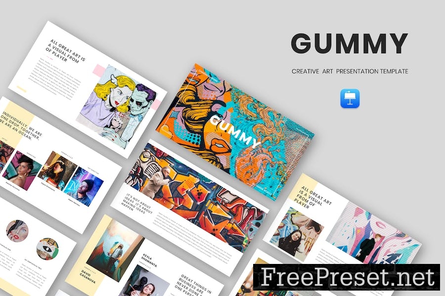 Gummy - Creative Art Keynote Template 28R4ASU