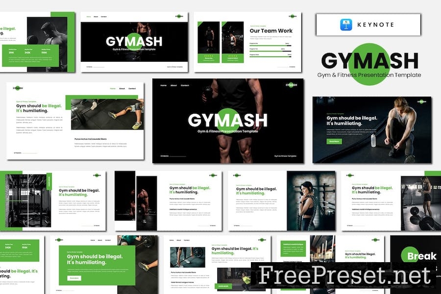 GYMASH - Gym & Fitness Keynote Template 6W4W6BH