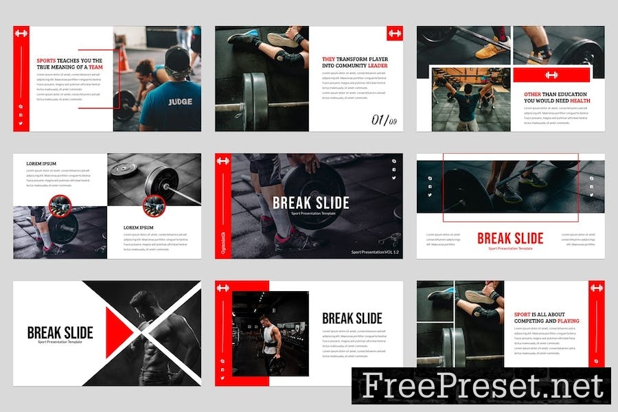 Gymnistik - Gym & Fitness Keynote Template 9PM3T27