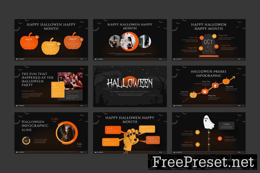 Halloween Creative Spooky Keynote Template YY77P7P