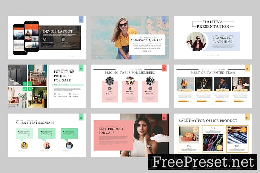 Haluiva : Pitch Deck Powerpoint Template W5544S