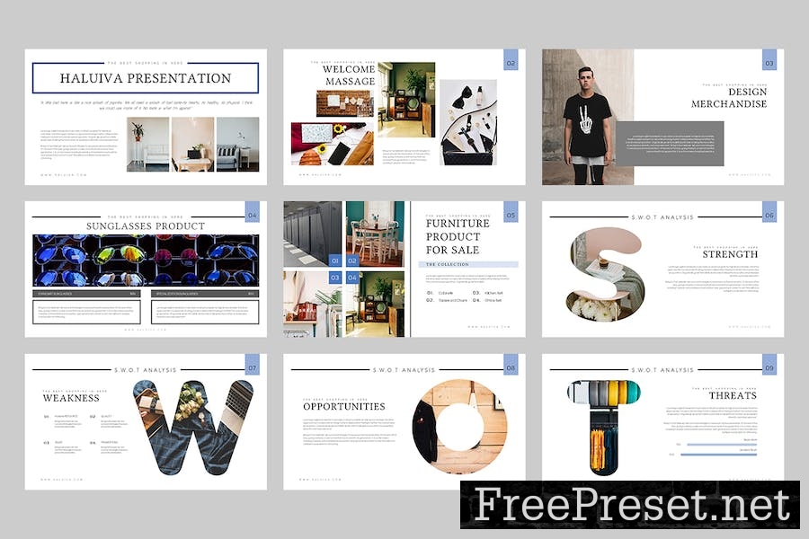 Haluiva : Pitch Deck Powerpoint Template W5544S