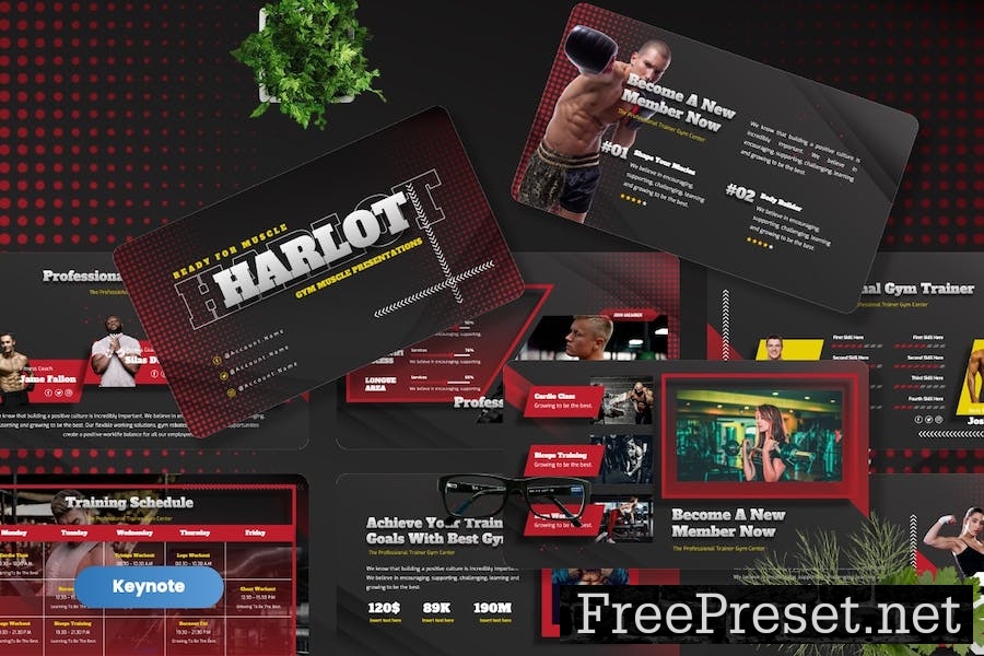 Harlot - Gym Muscle Keynote Templates HE6XLXF