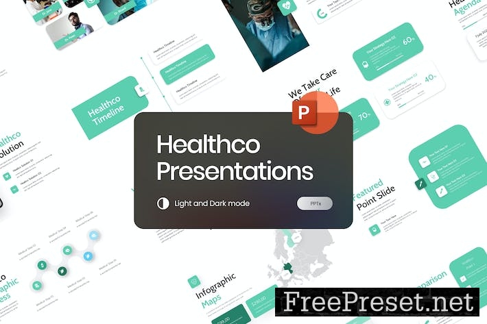 Healthco Teal Modern Medical PowerPoint