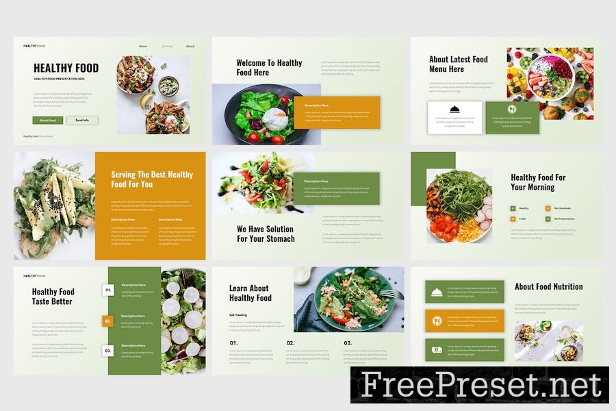 Healthy Food - Google Slides Template PEAVX9L