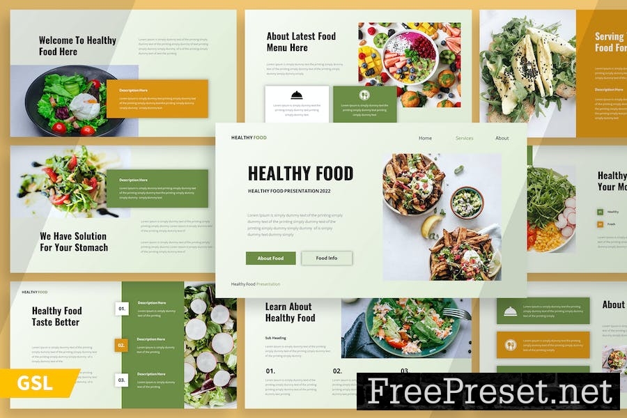 Healthy Food - Google Slides Template PEAVX9L