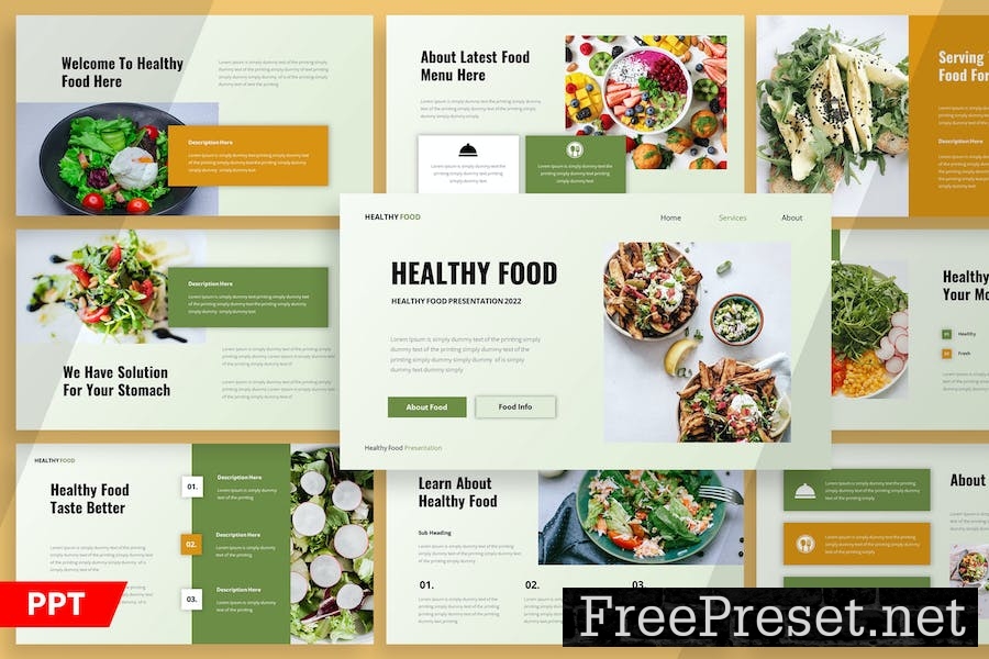 Healthy Food - Presentation Powerpoint Template 9MGPRQ8