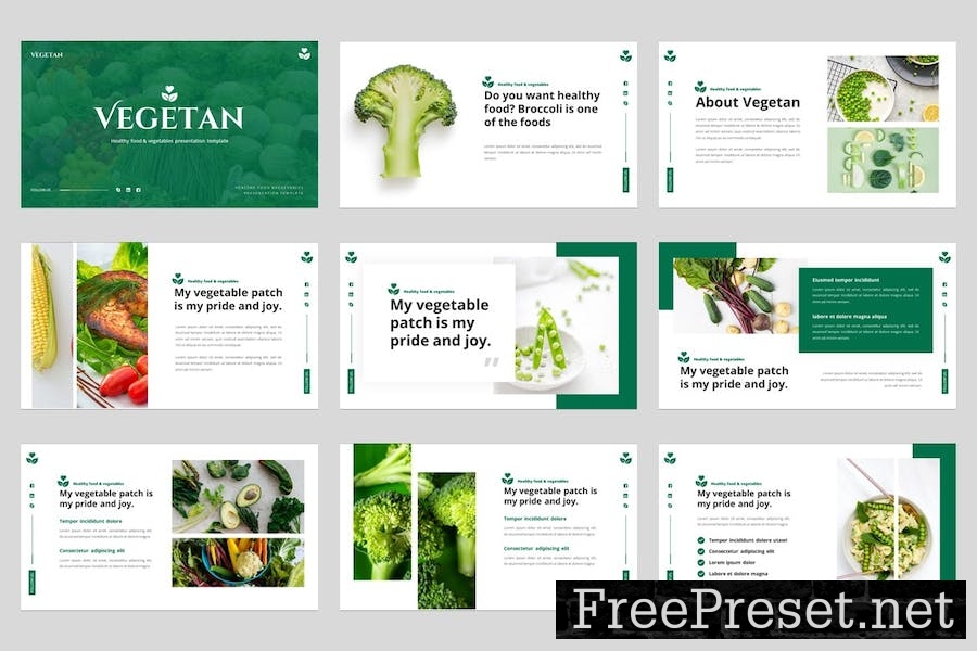 Healthy Food & Vegetables Keynote Template R6S932R