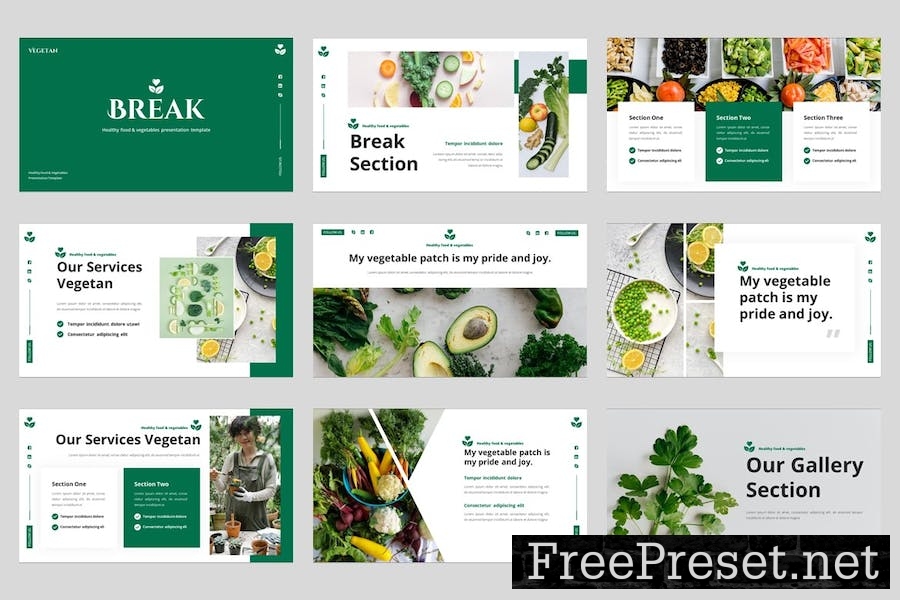 Healthy Food & Vegetables Keynote Template R6S932R