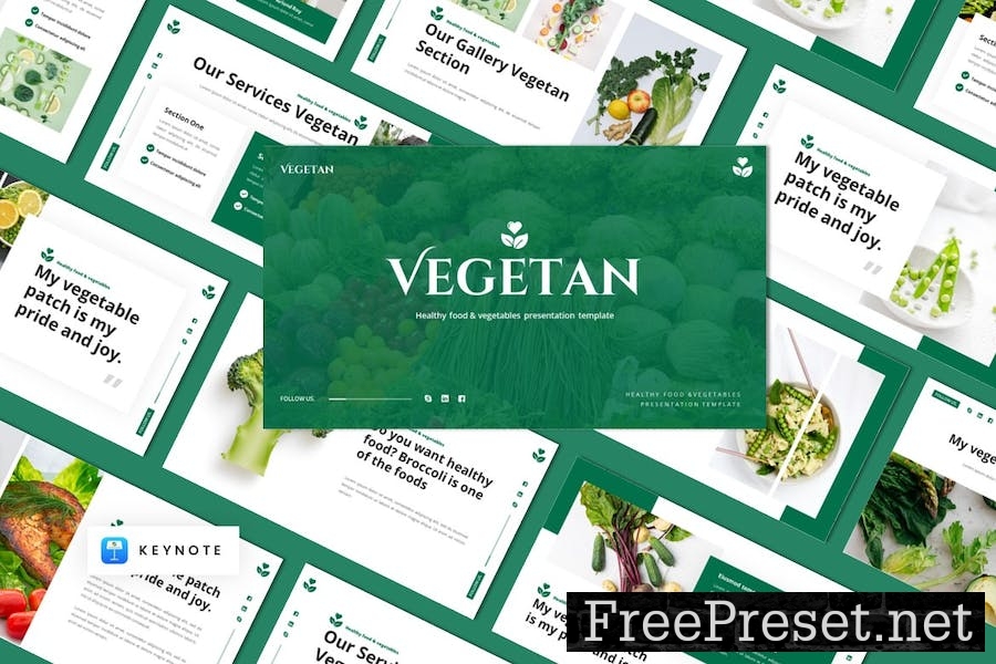 Healthy Food & Vegetables Keynote Template R6S932R