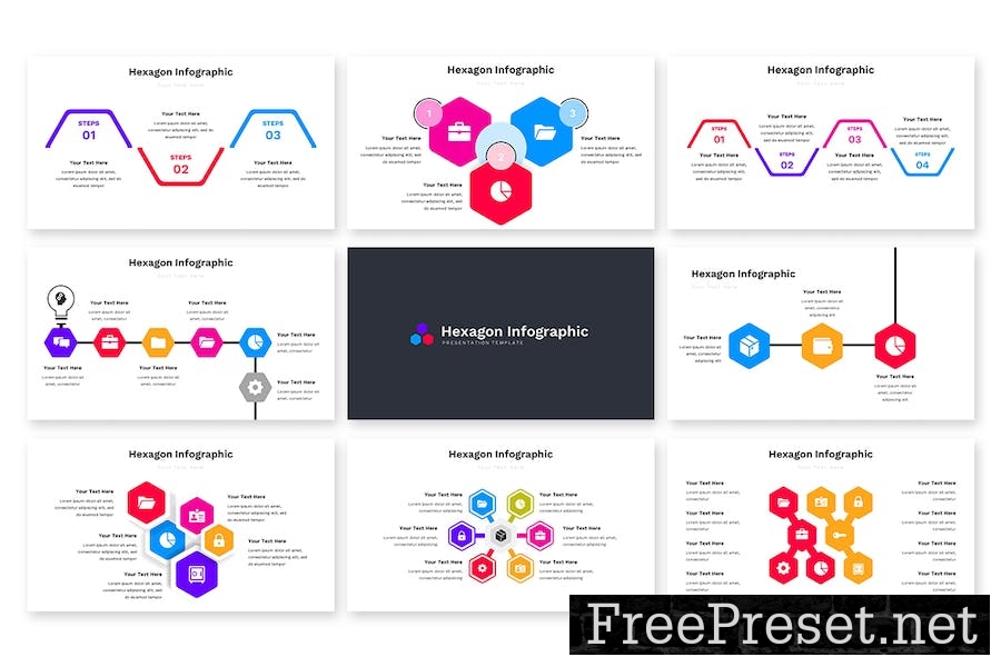 Hexagon Infographic - Google Slides Template 9XDH78U