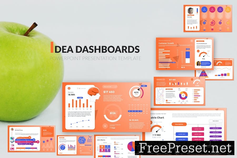 Idea Dashboards PowerPoint Presentation Template PD6ZQ29