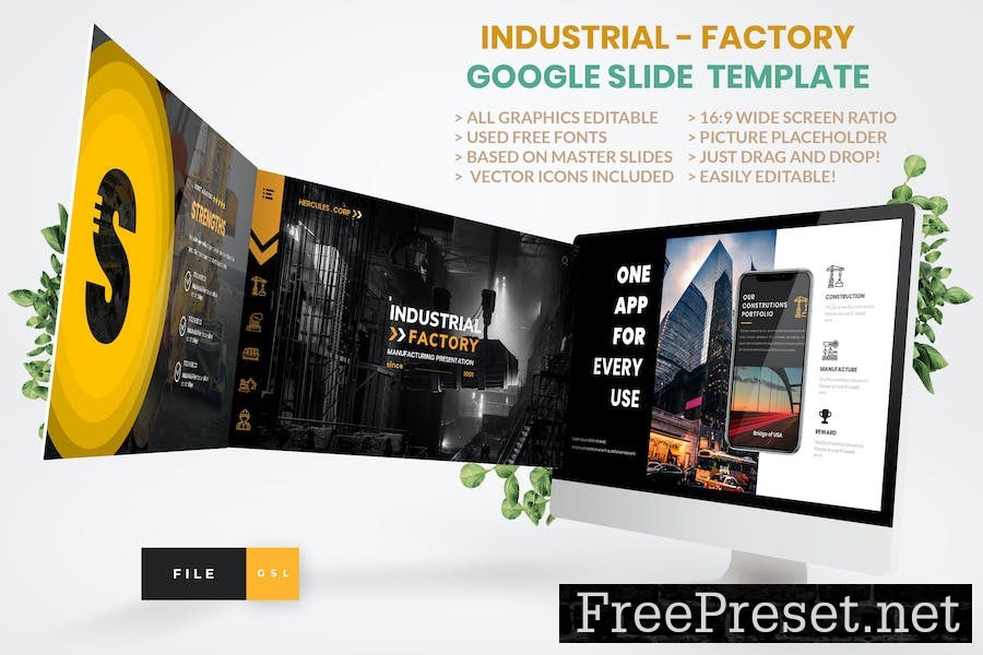 Industrial - Factory Google Slide Template LNZWJMD