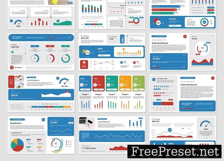 Info Dashboards PowerPoint Presentation Template MHJLRPZ