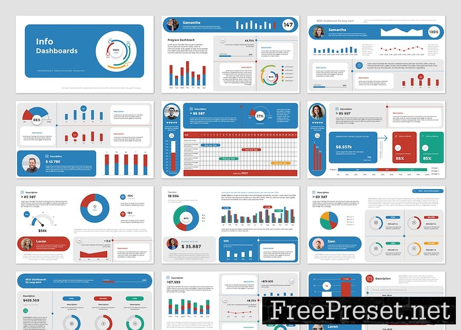 Info Dashboards PowerPoint Presentation Template MHJLRPZ