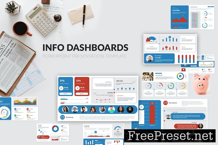 Info Dashboards PowerPoint Presentation Template MHJLRPZ