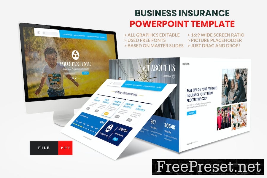 Insurance - Business Consultant PowerPoint Templat Z22F5PV