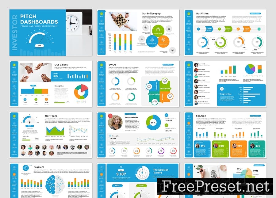 Investor Pitch Dashboards PowerPoint Template LP4LK65