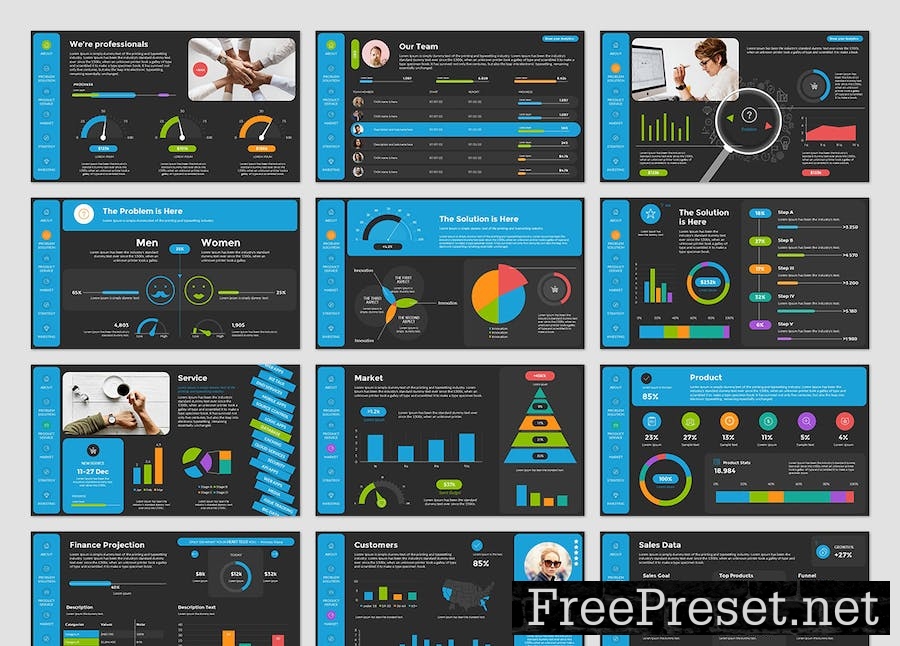 Investor Pitch Dashboards PowerPoint Template LP4LK65