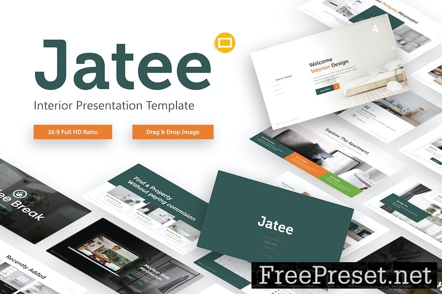 Jatee Interior Minimal Google Slides Template 8J453VP