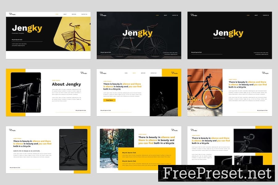 Jengky Bicycle Sports Club Google Slides Template 4WB58WJ