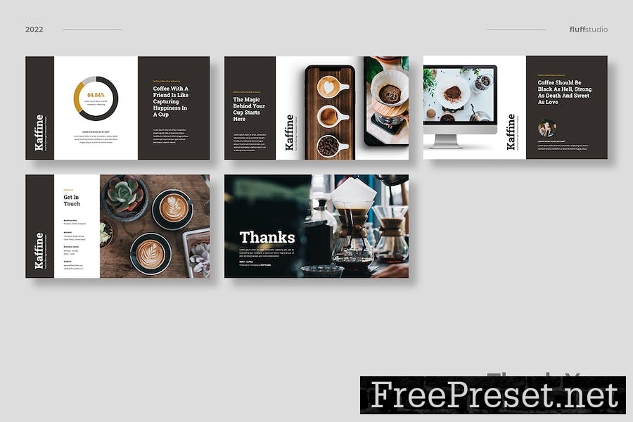 Kaffine - Coffee Business Google Slides Template 7WHSW29