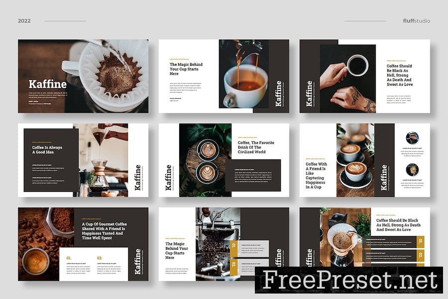 Kaffine - Coffee Business Google Slides Template 7WHSW29