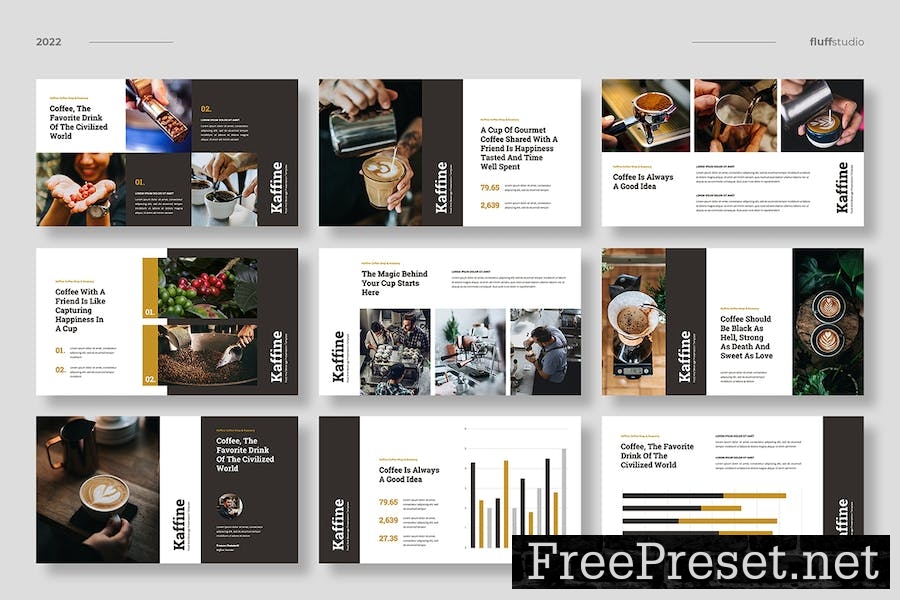 Kaffine - Coffee Business Google Slides Template E7A2DBG