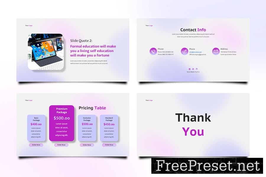 Keynote Pitch Deck Presentation Template HUL7YBC