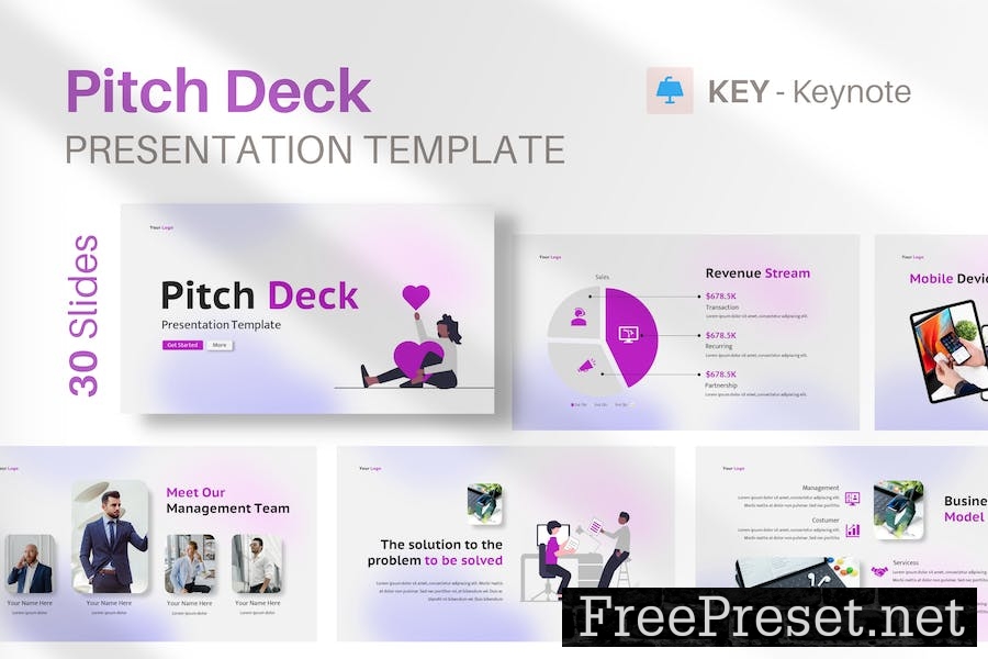 Keynote Pitch Deck Presentation Template HUL7YBC