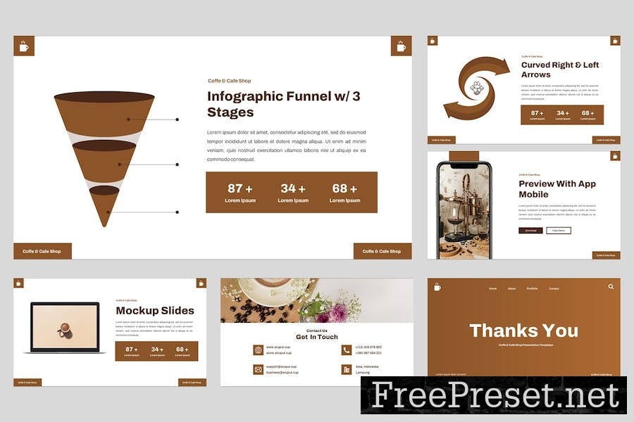 Koffee - Coffe & Cafe Shop Google Slides Template MB9AS2F