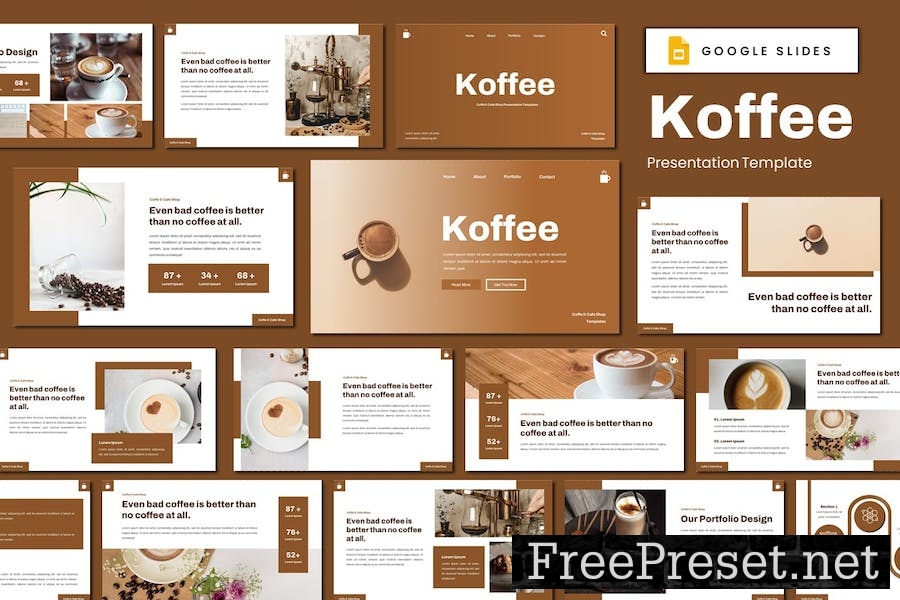 Koffee - Coffe & Cafe Shop Google Slides Template MB9AS2F