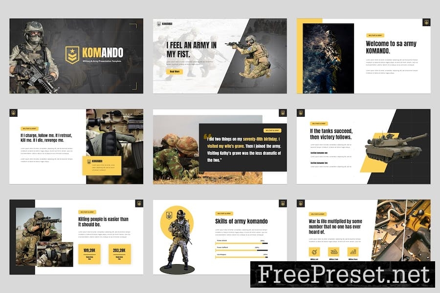 KOMANDO - Military & Army Google Slides Template M4YBCEX