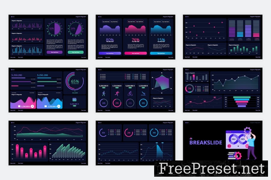 KPI Dashboard PowerPoint Template XXC8K3T