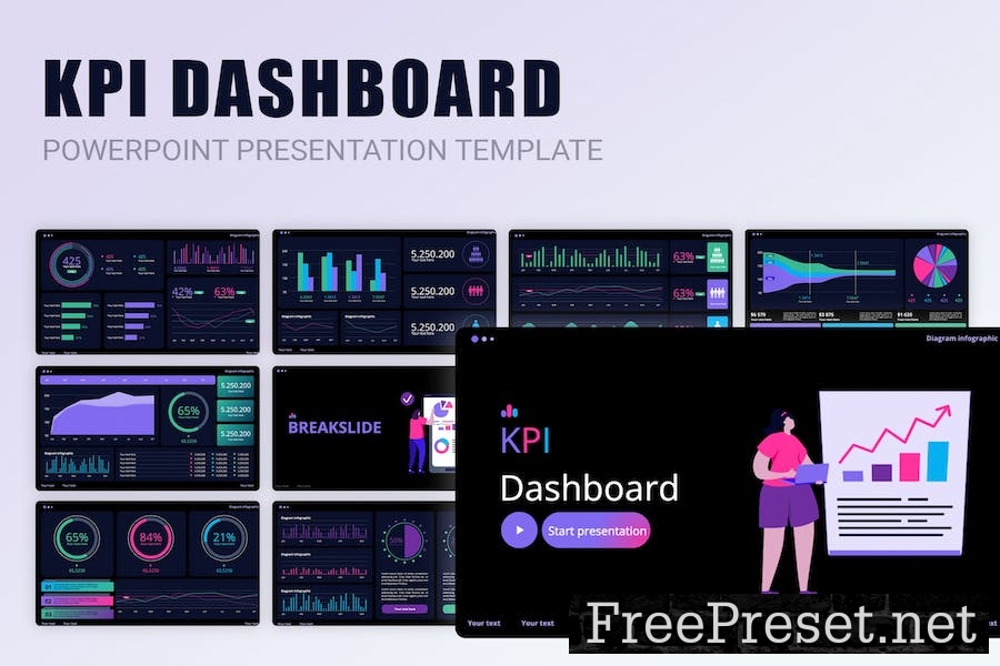 KPI Dashboard PowerPoint Template XXC8K3T