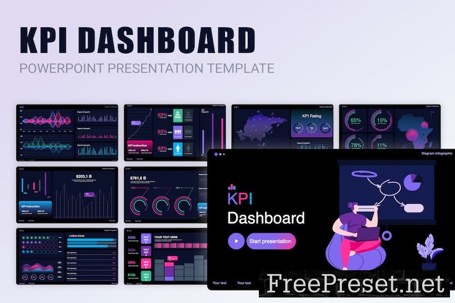 KPI Dashboard PowerPoint ZRV86WJ