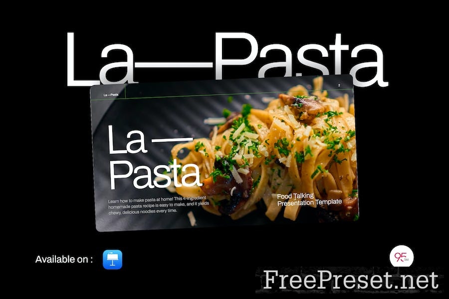 La Pasta Minimalist Food Talking Keynote YMZ57KD