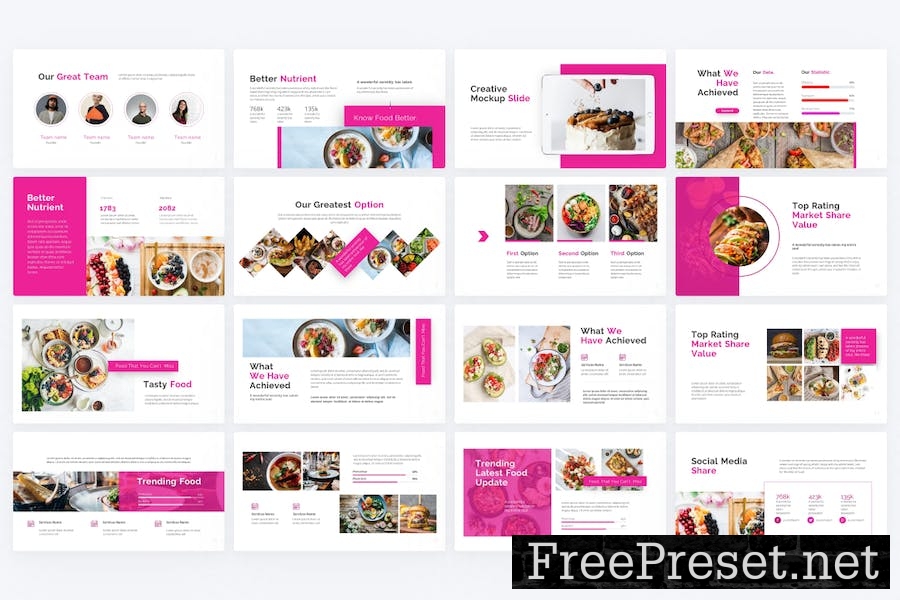 Lasagna Pink Creative Food Geometric Keynote J7TDYKN