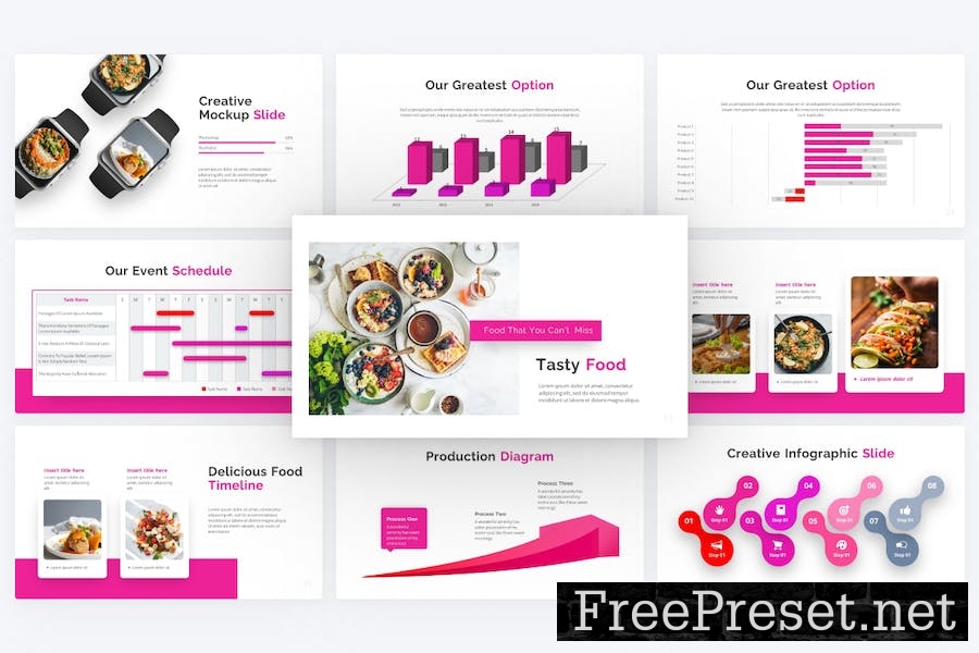 Lasagna Pink Creative Food Geometric Keynote J7TDYKN