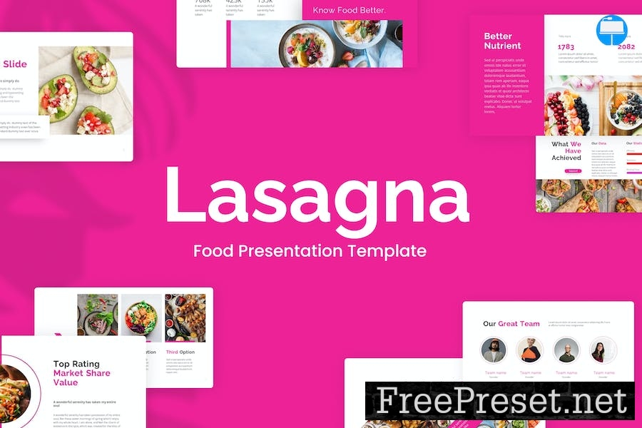 Lasagna Pink Creative Food Geometric Keynote J7TDYKN