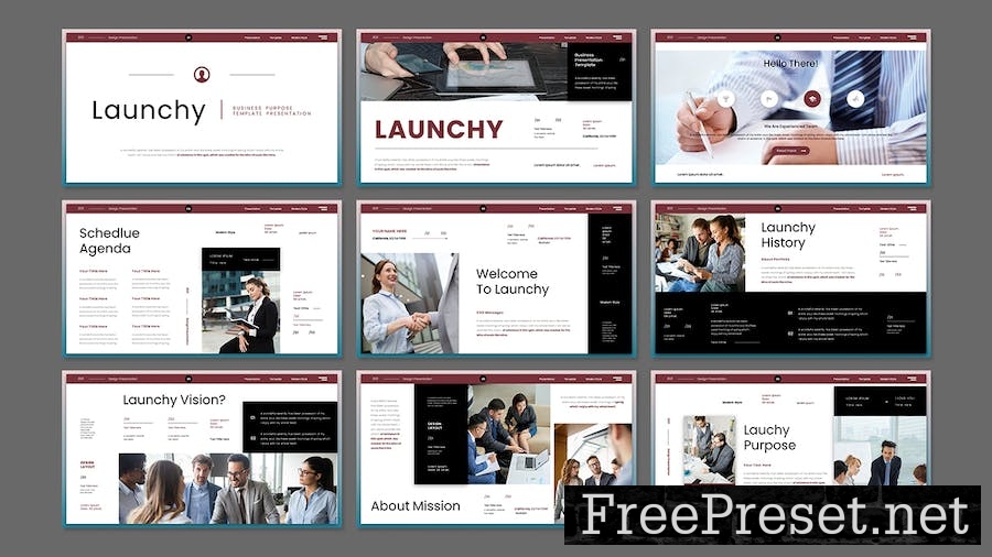 Launchy - Business Presentation Keynote Template YU26ZNG