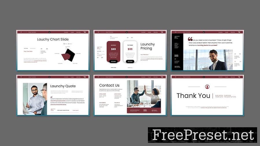 Launchy - Business Presentation Keynote Template YU26ZNG