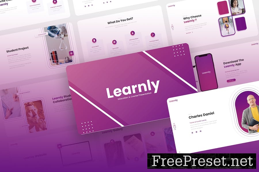 Learnly - Education & Course PowerPoint Template BB6S6LP