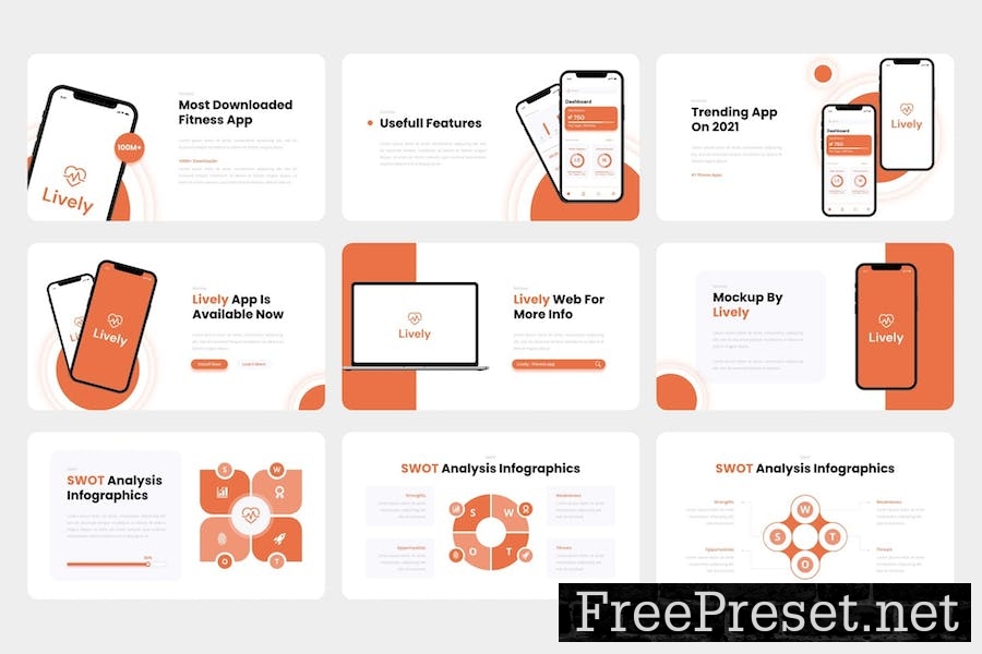 Lively - Fitness App & SAAS Keynote Template HPTH432