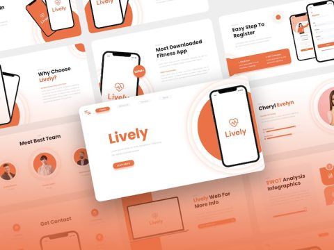 Lively - Fitness App & SAAS Keynote Template HPTH432