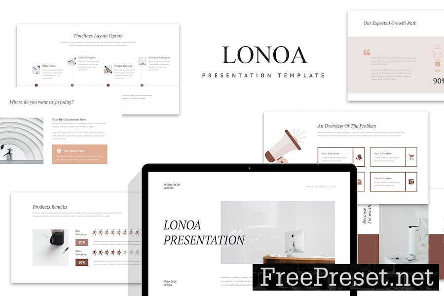 Lonoa : Brown Pitch Deck Google Slides EDCEBR8